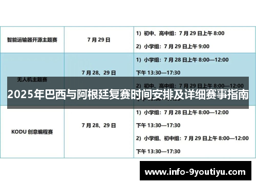 2025年巴西与阿根廷复赛时间安排及详细赛事指南